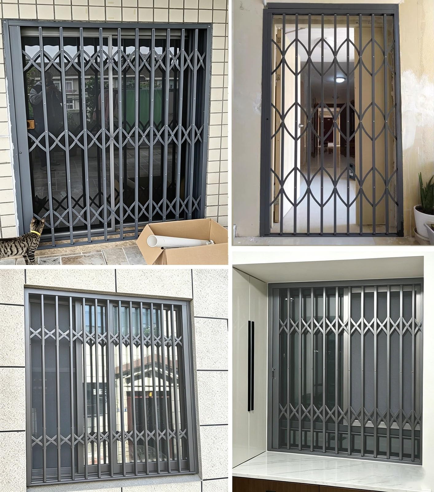 Protezioni di Sicurezza con Serratura per balconi di Appartamenti, Grate di Sicurezza rinforzate su Misura, Barre antieffrazione retrattili antiruggine per Una Maggiore Protezione della casa