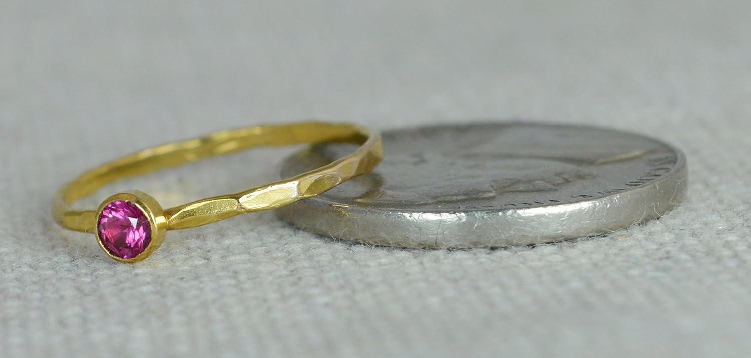 Dainty Gold Filled Ruby Ring