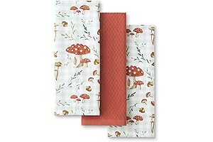 Martha Stewart Autumn Harvest Mushroom Plaid Kitchen Towel Set
