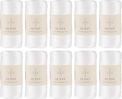 Miniatura 60 de Sensy Premium 2mm 76 Metros de Cuerda de Poliéster 100% Cordón de Polipropileno Cordón de Macramé 2mm Cordón para Bolso de Crochet Hilo de Crochet