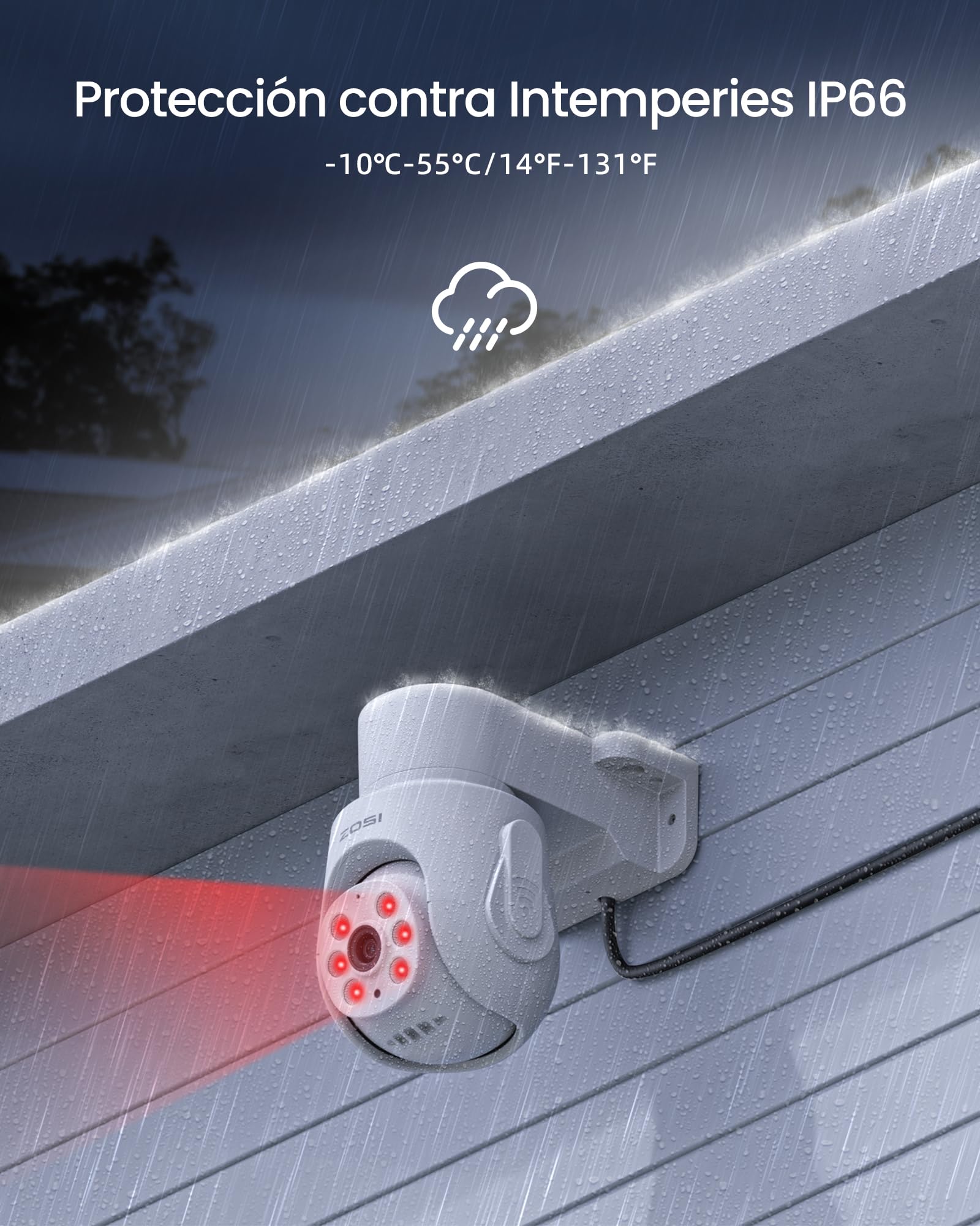 ZOSI Kit Cámaras de Vigilancia Cableado 8CH 5MP Grabador DVR 500GB Disco Duro con 4 1080p CCTV Cámara Seguridad Exterior/Interior, 360° Pan y Tilt, Detección de Persona/Vehículo, Visión Nocturna