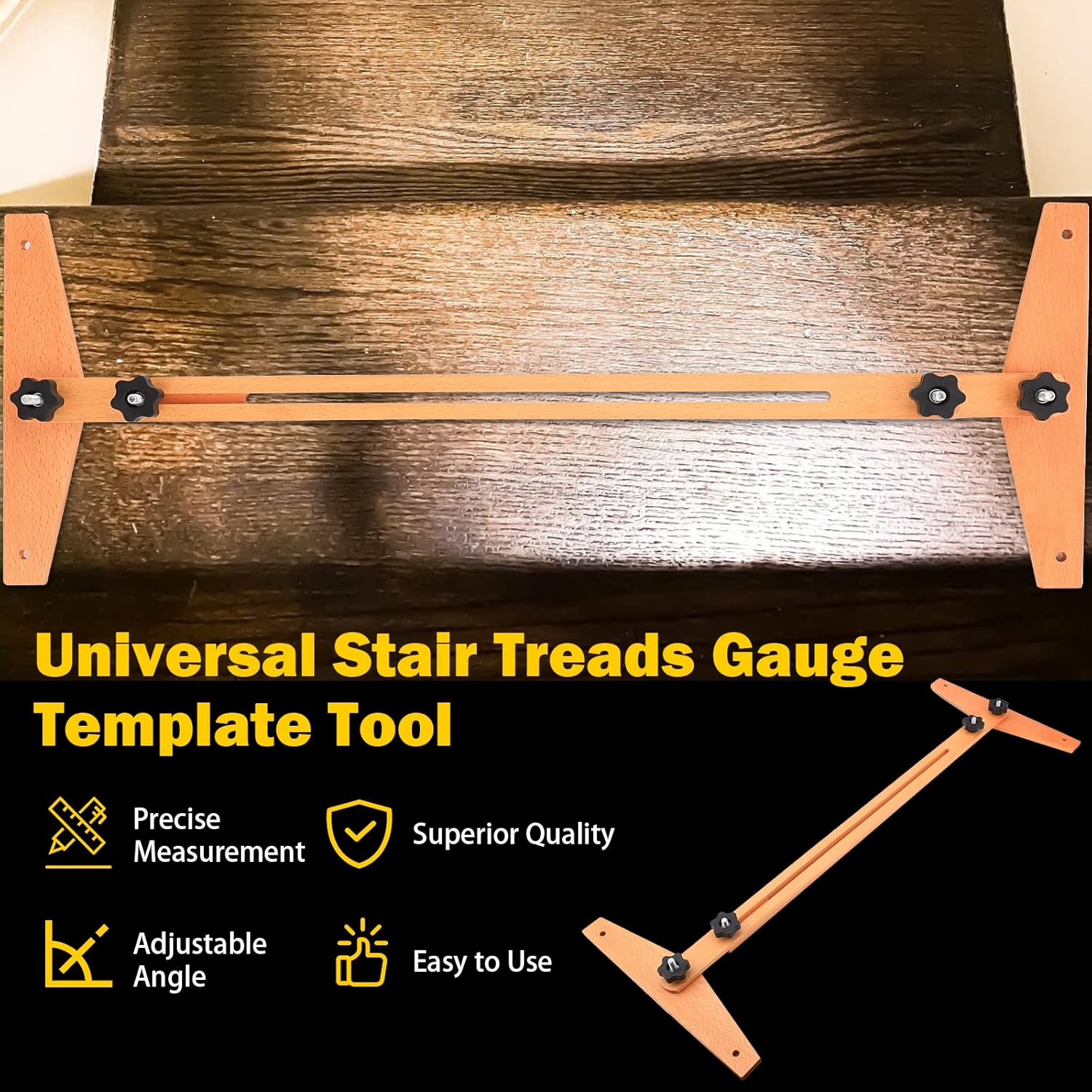 Buy Stair Tread Template Tool, FEITON Wooden Stair Gauge Set Shelf