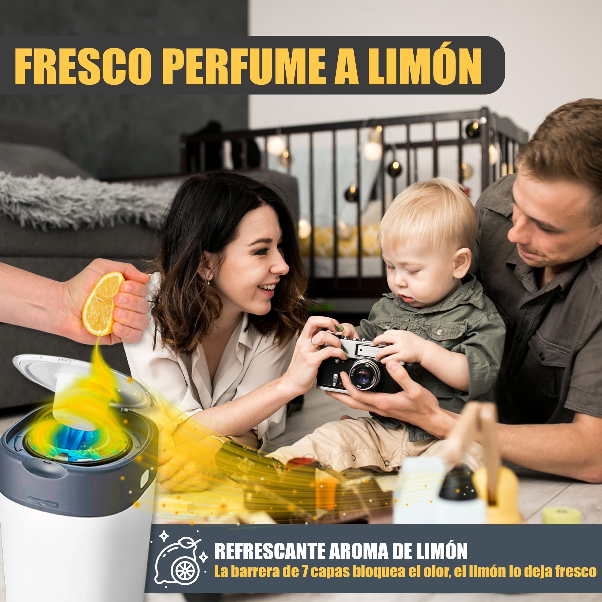 REVERSED® 10 Recambios para Papelera de Pañales, Tommee Tipee Recambios - EVOH 7 Capas HDPE - Perfume de Limón - Compatible Tommee Tippee Sangenic, Twist & Click y Angelcare