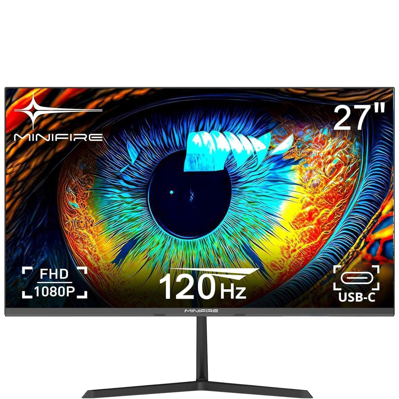 Minifire Écran PC 27 Pouces Moniteur, 120Hz, Full HD (1920x1080