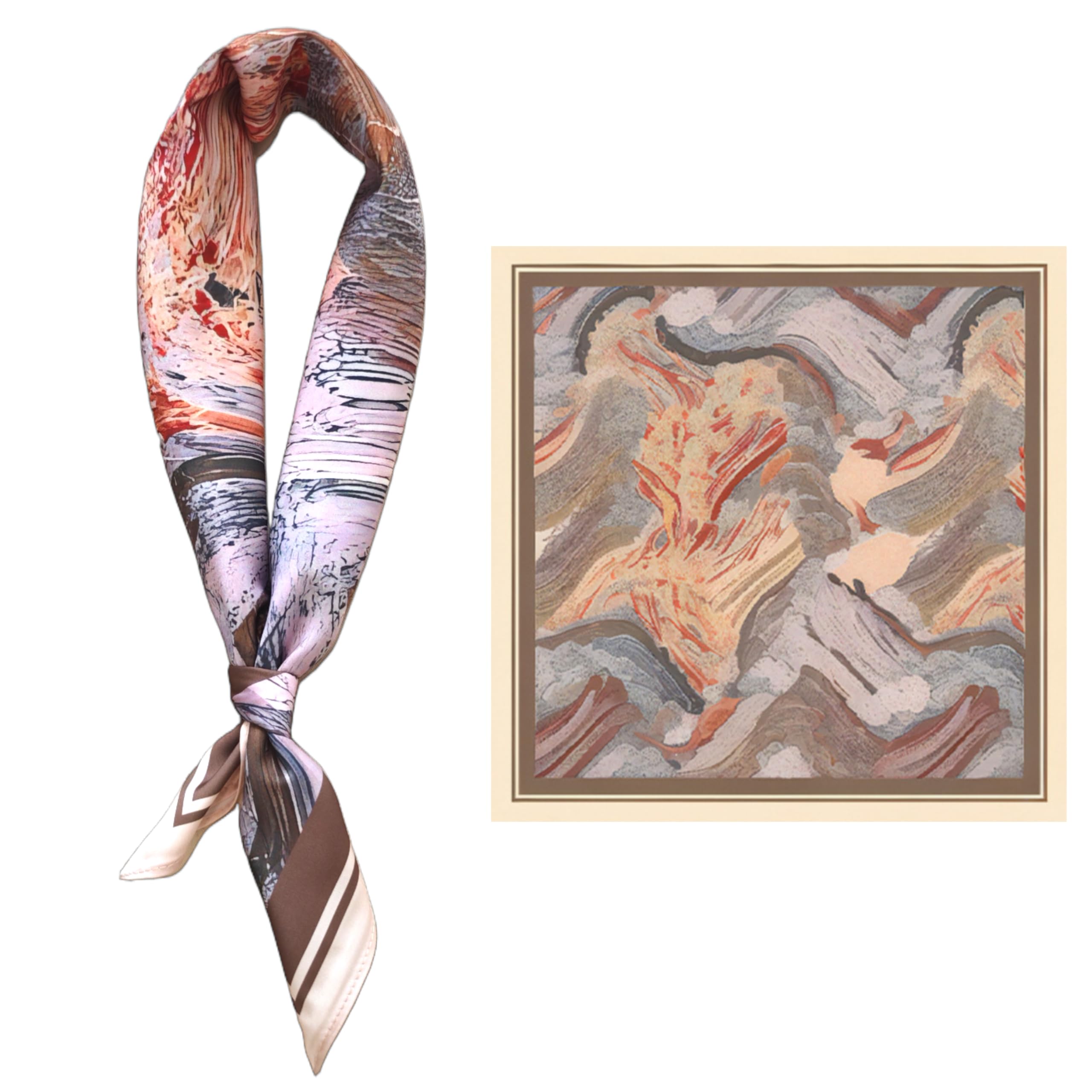 GIMIRO Männer simulierte Seidenschal 53x53cm Vintage Schal kleiner quadratischer Britischer Stil Cashew Blume Schal