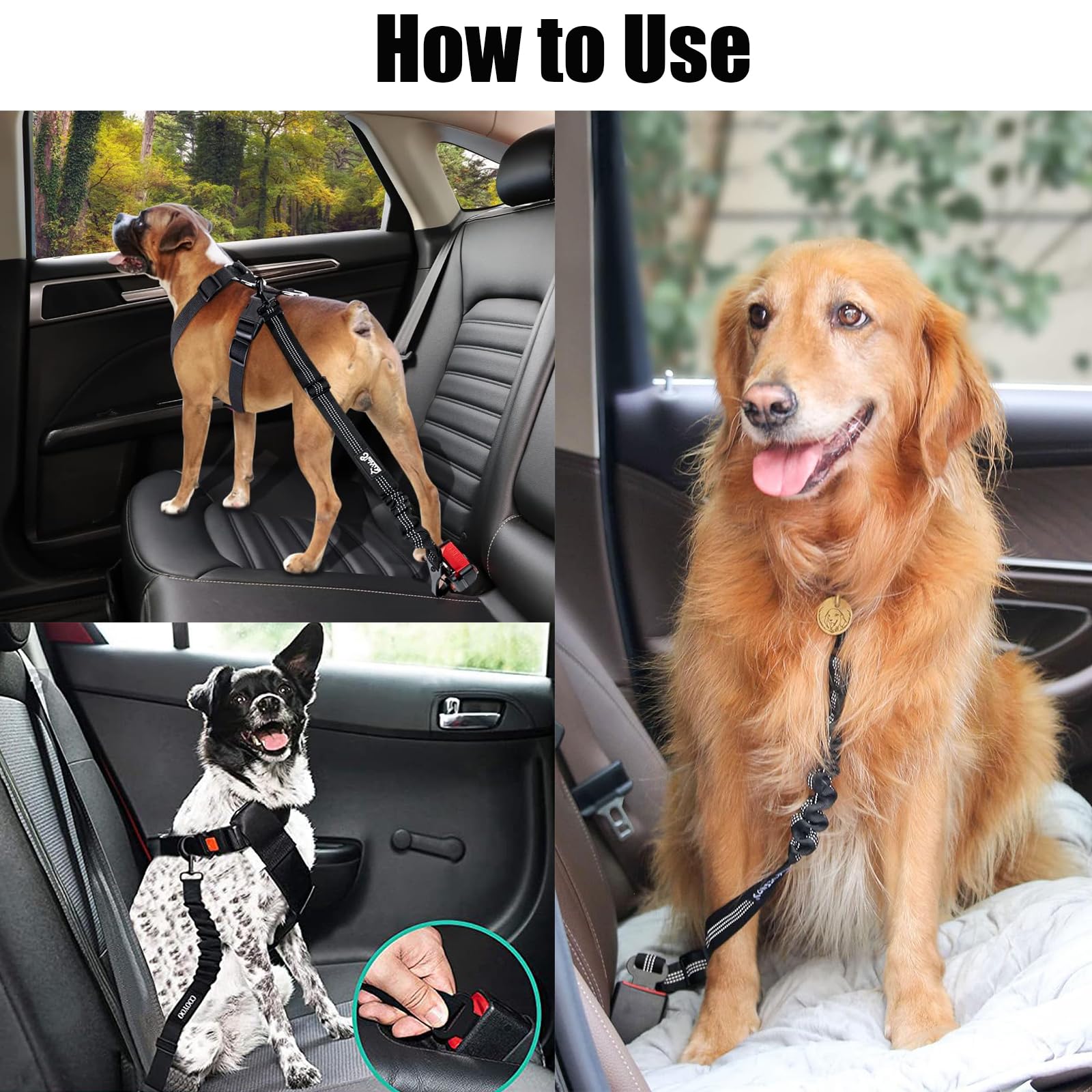 Dog Seat Belts for Cars Uk Dog Car Headrest Seat Belt for Pet Dogs Safety Harness Travel Accessories in UK - Image 4