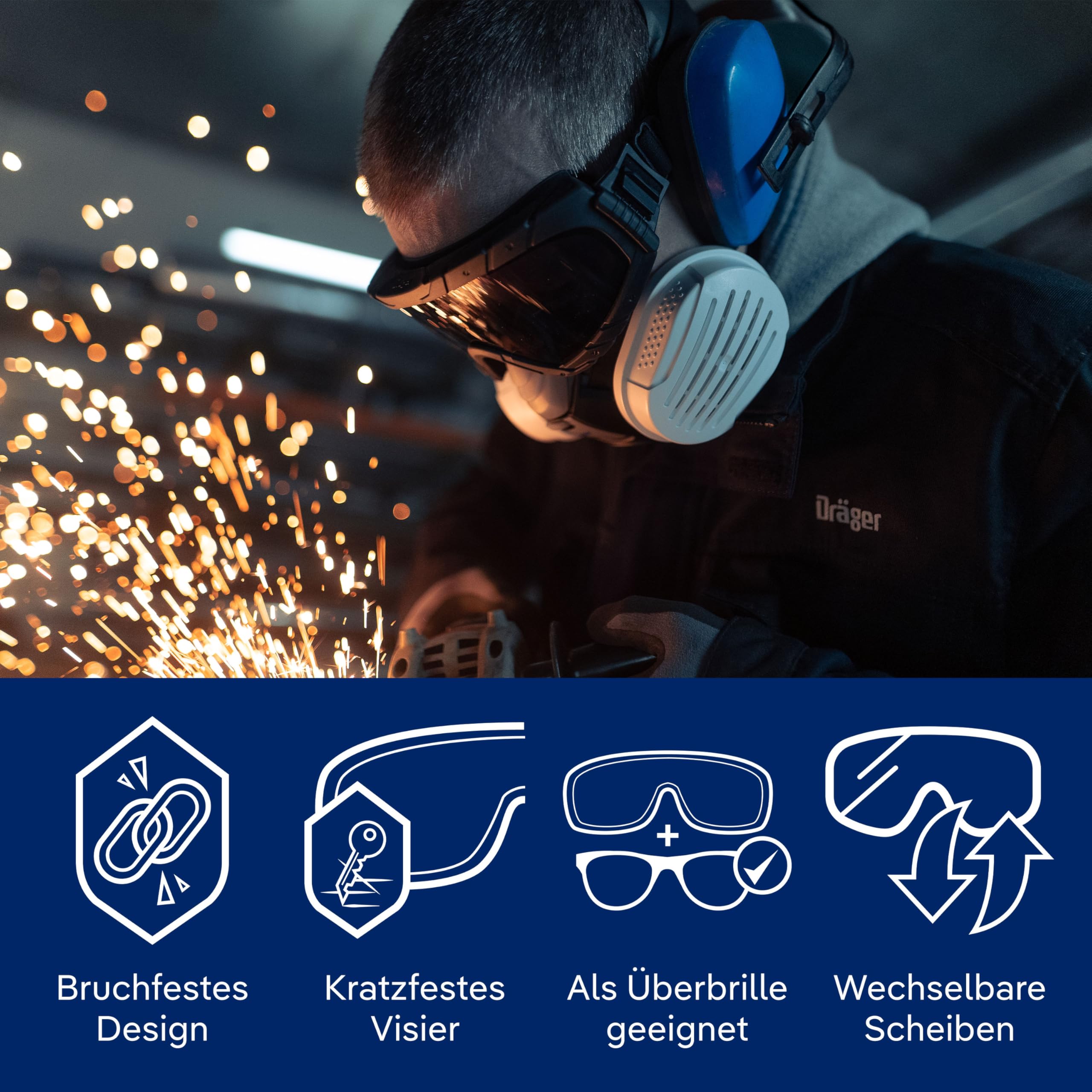 Dräger X-pect 4800 4900 Schutzbrille Vollsichtbrille beschlagfrei kratzfest Polycarbonat