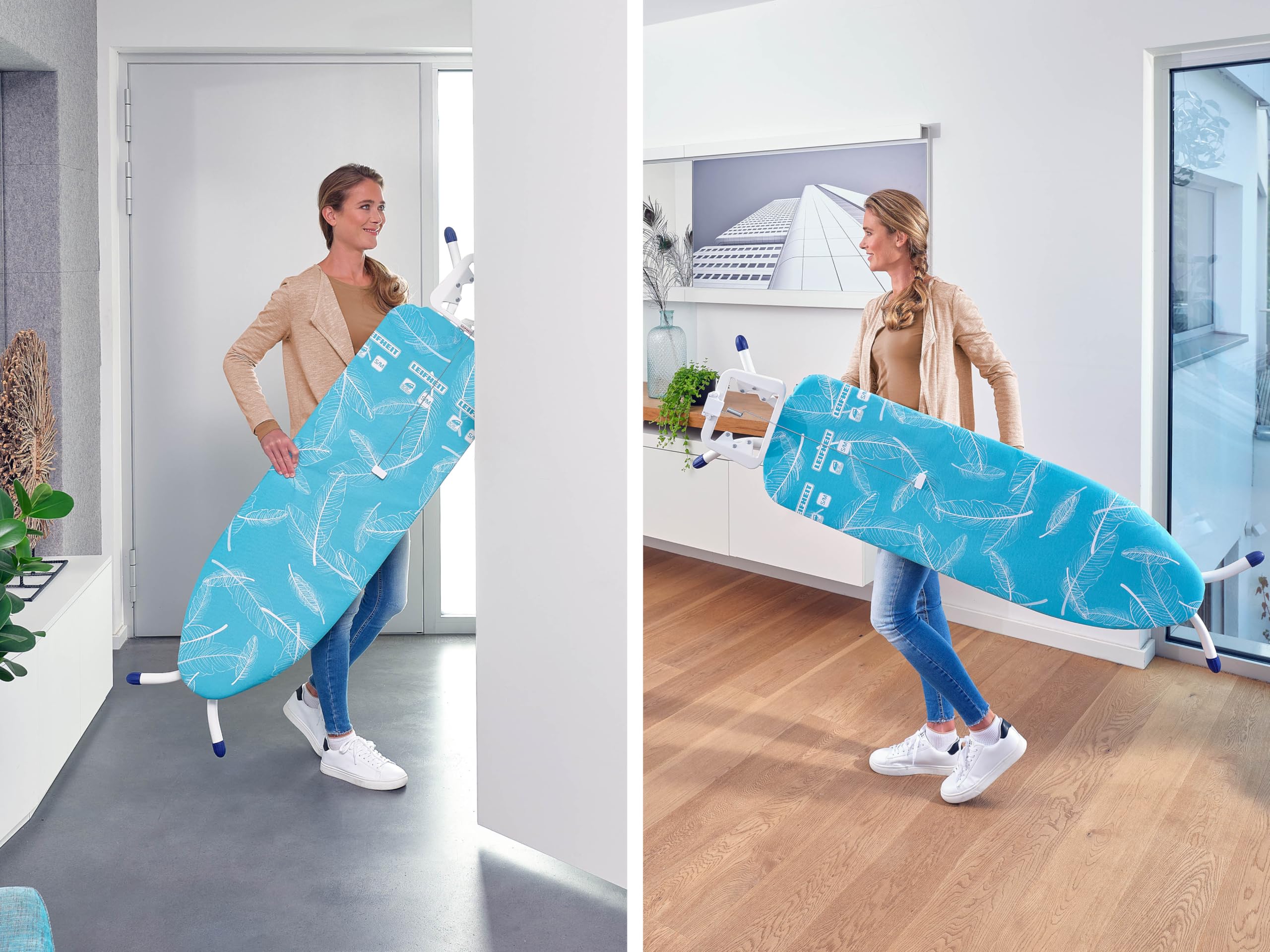 Leifheit Bügelbrett Air Board M Compact, für Dampfbügeleisen, ultraleichter Bügeltisch mit Zwei-Seiten-Bügeleffekt, kompakter Dampfbügeltisch für Beste Ergebnisse in kurzer Zeit