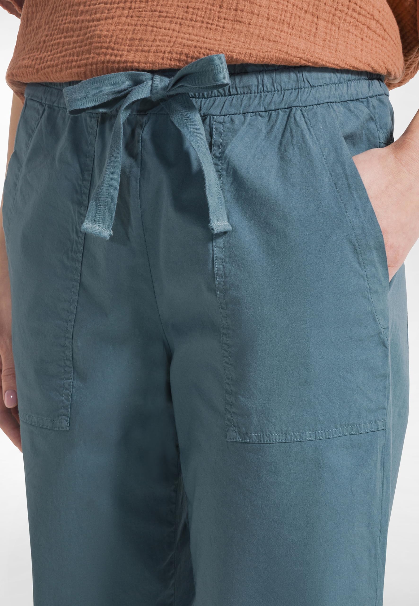 DEHA - Pantalone Poplin Straight Pants in Cotone per Donna