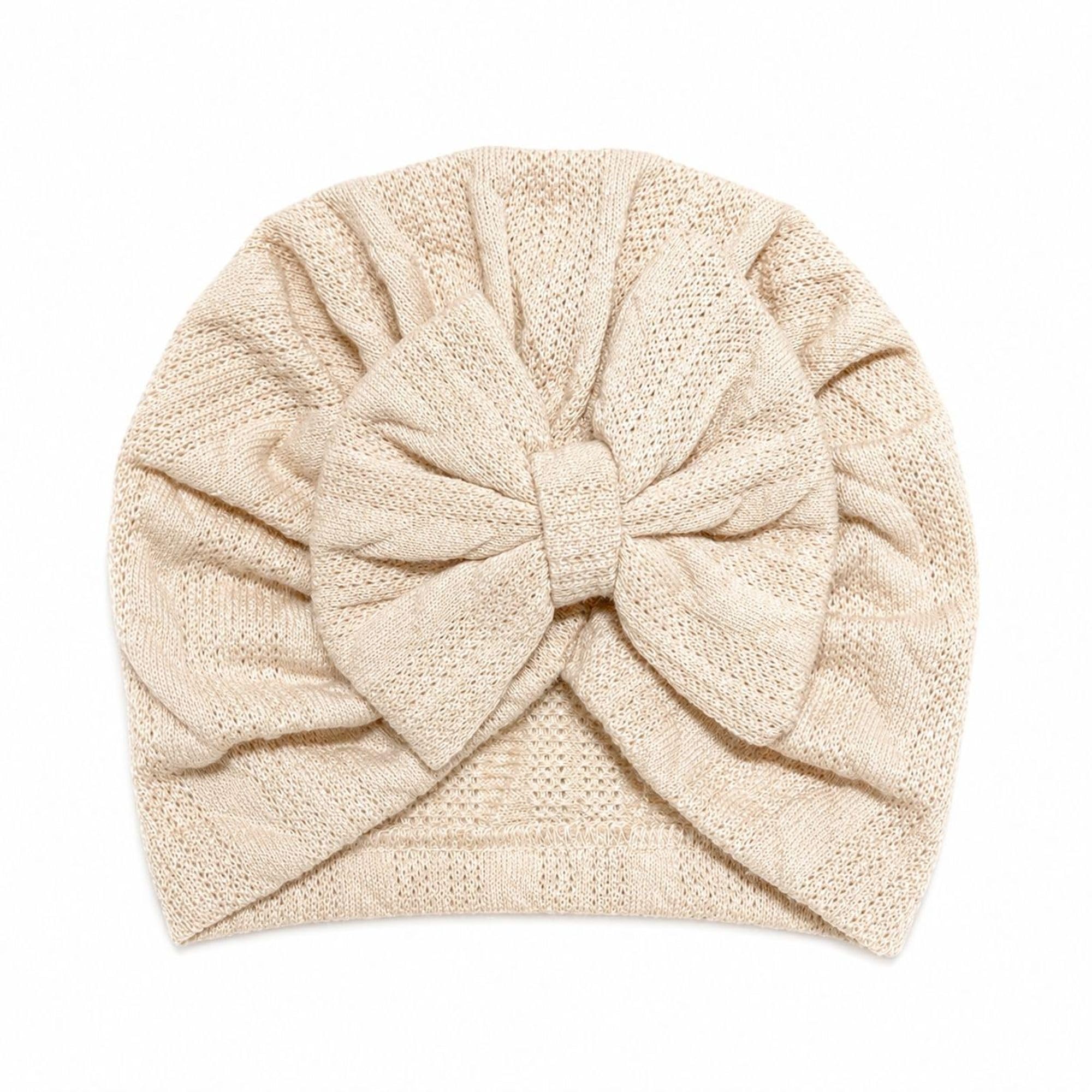 Hi Mom Baby Turban Cap for Girls Soft Cotton Bow Knot Headwrap Stretchable Newborn Beanie Cap Infant Head Cover Breathable Baby Hair Accessory for 0-24 Months-picture-41