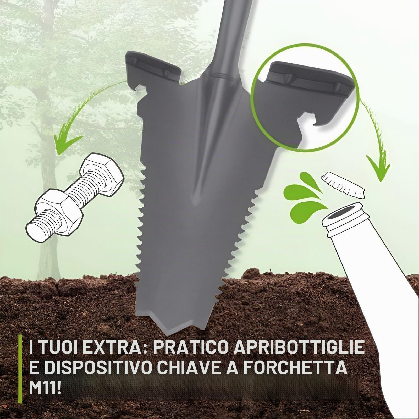 Sega a vanga e radici, taglia radici, lama a V per una facile crescita nel terreno, a risparmio energetico ed ergonomica