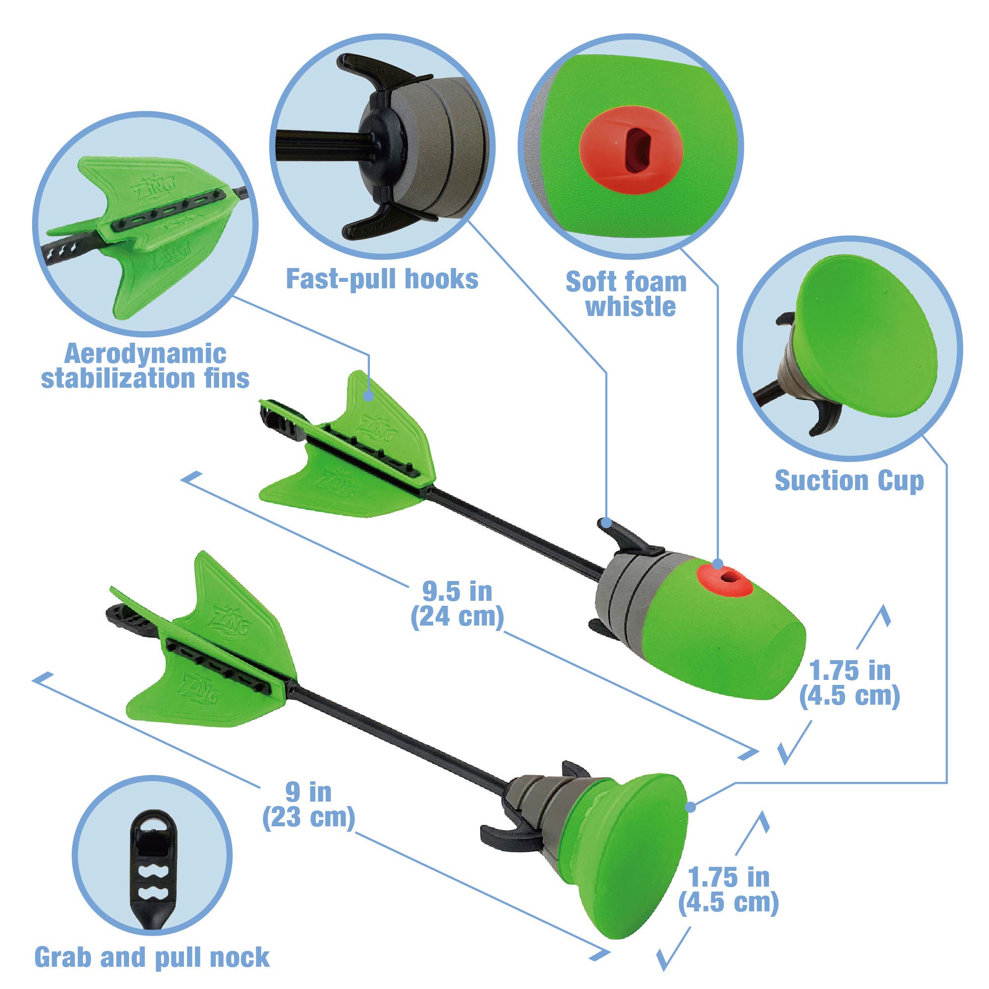 Zing Air Storm ZTek Bow with 3 Foam Arrows (2 Foam Tip and 1 Suction