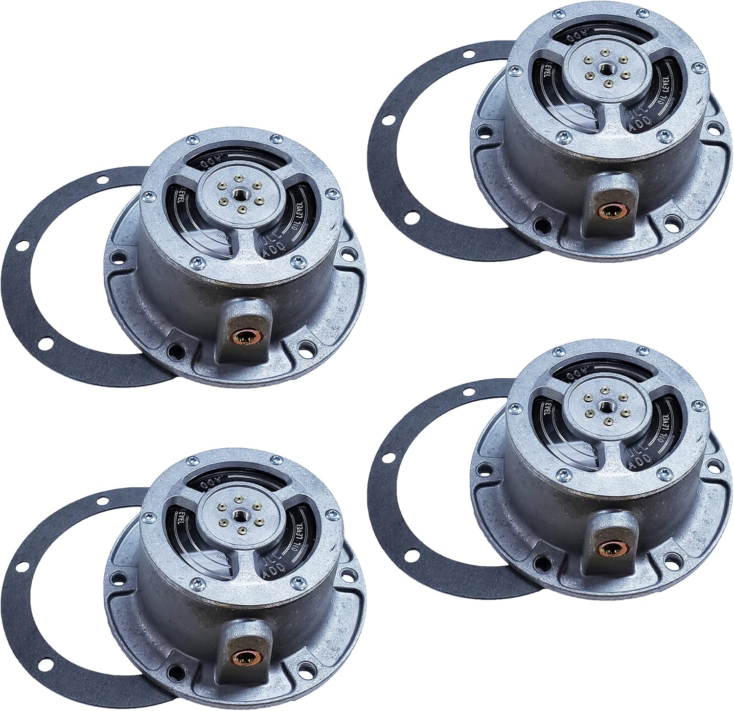Torque 3434370 Aluminum 4009 PSI Oil Hub Cap for Trailer Axle Replaces Stemco 343-4370 (4 Pack)