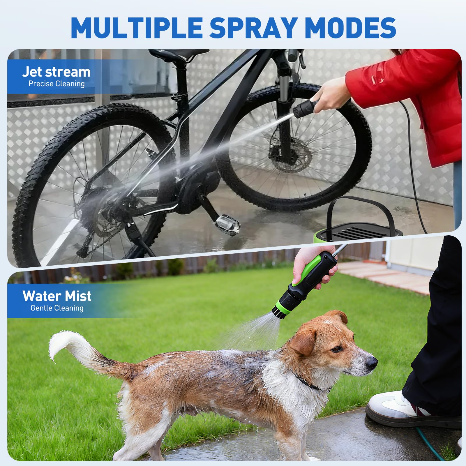 Limpiador de alta presión portátil con depósito de agua de 12 litros, batería portátil de alta presión, 2000 mAh, lavadora móvil para terraza, ducha de camping y limpieza de mascotas