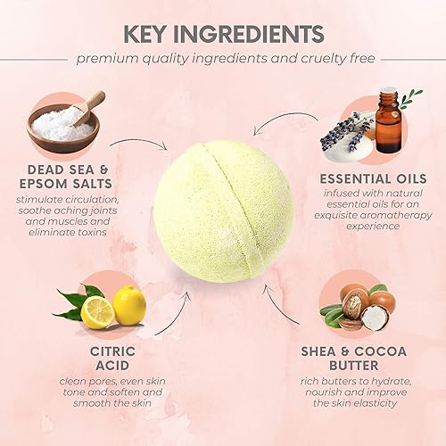 Miniatura 2 de Levitural Bombas de baño, sal del mar muerto, aceites esenciales, aromaterapia orgánica relajante y tranquila, ideas de regalo de Navidad (juego de