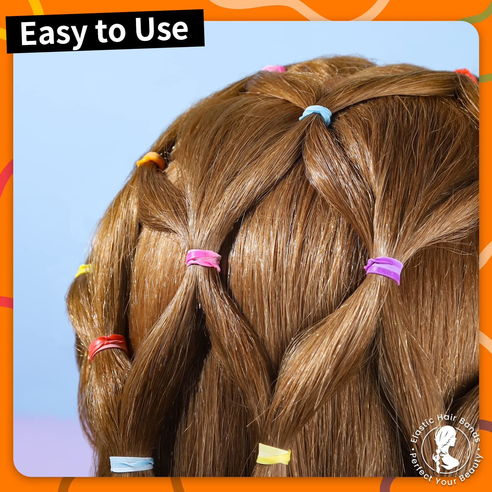 Teenitor Bandas elásticas para el pelo, 2000 unidades de gomas para el cabello, gomas elásticas para el cabello, lazos pequeños para el cabello, transparente, negro, marrón y color