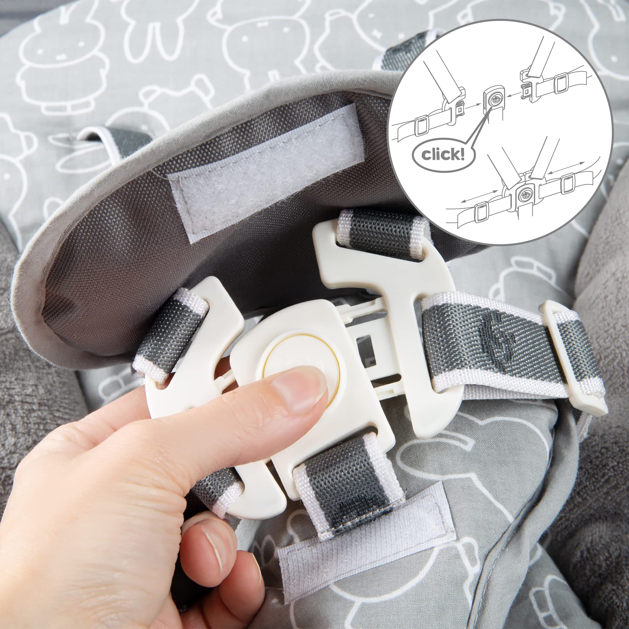 roba Born Up Treppenhochstuhl Set 2in1 Miffy Babyhochstuhl mit Liegefunktion ab Geburt taupe