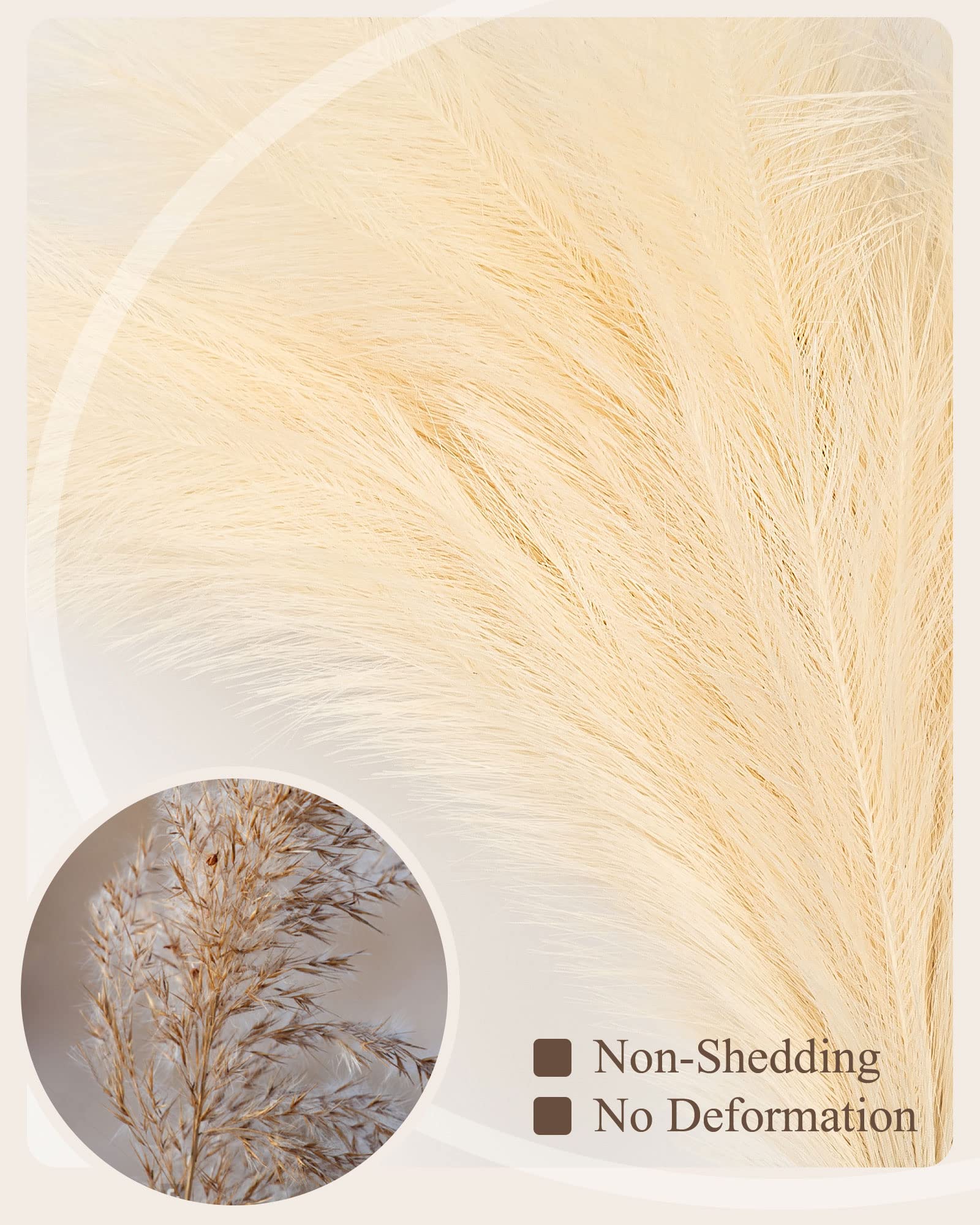Fluffy　パンパスグラス Amazon｜JACKYLED 110cm Pampas Grass Decor Tall、6個 人工ポンパス