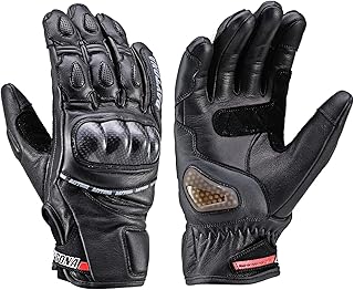Daytona HBG-036 Motorcycle Gloves, Genuine Leather, Goat Leather, Spring, Summer, Autumn, Winter, Carbon Protector, Touch ...