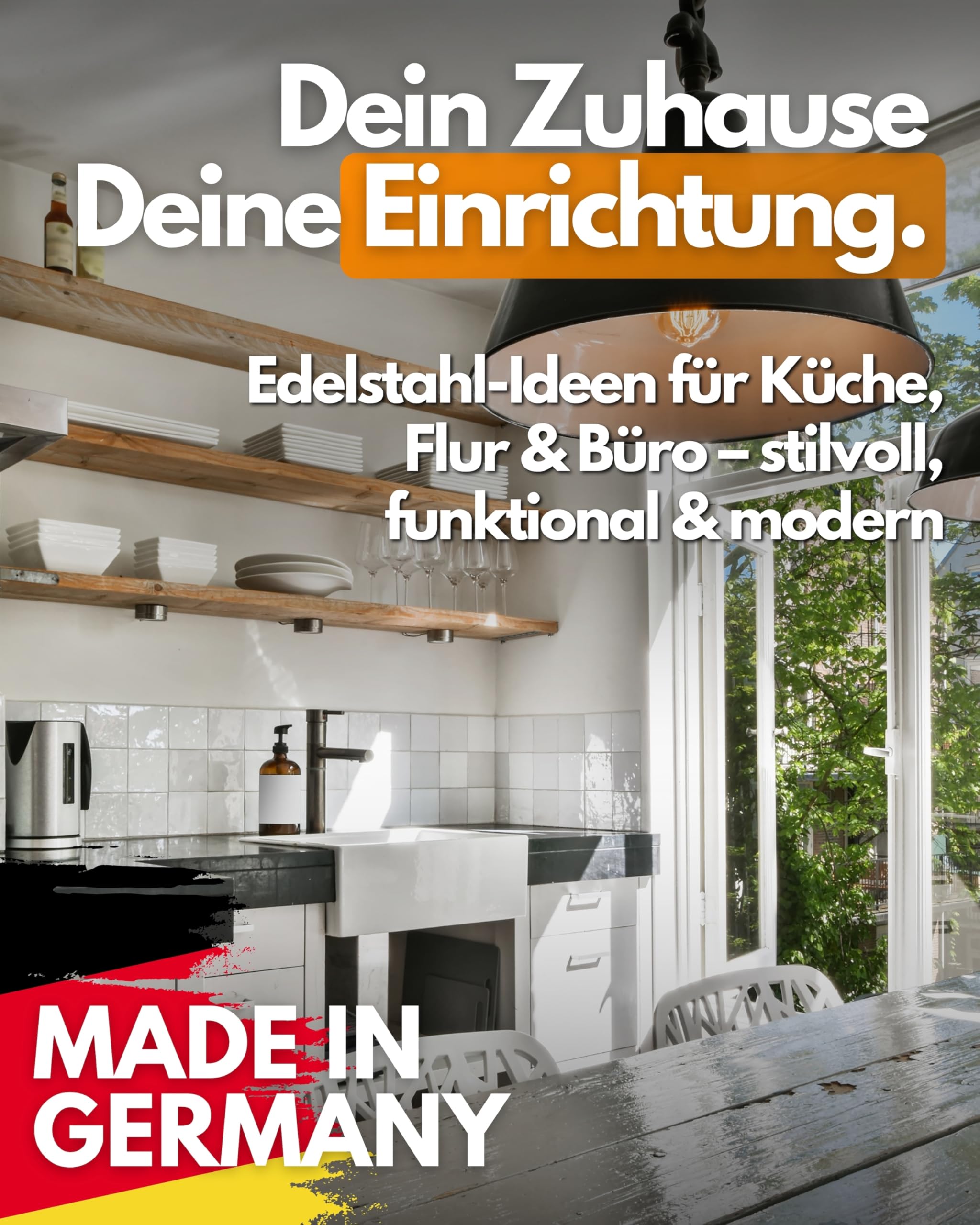 Feuerfest 123 Prospekthalter hoch A4 I Hochwertiger Zeitungshalter zum Hängen I Einfach gekanteter Wandprospekthalter aus 100% rostfreiem Edelstahl I Robuster Flyer-Ständer aus präziser Handarbeit