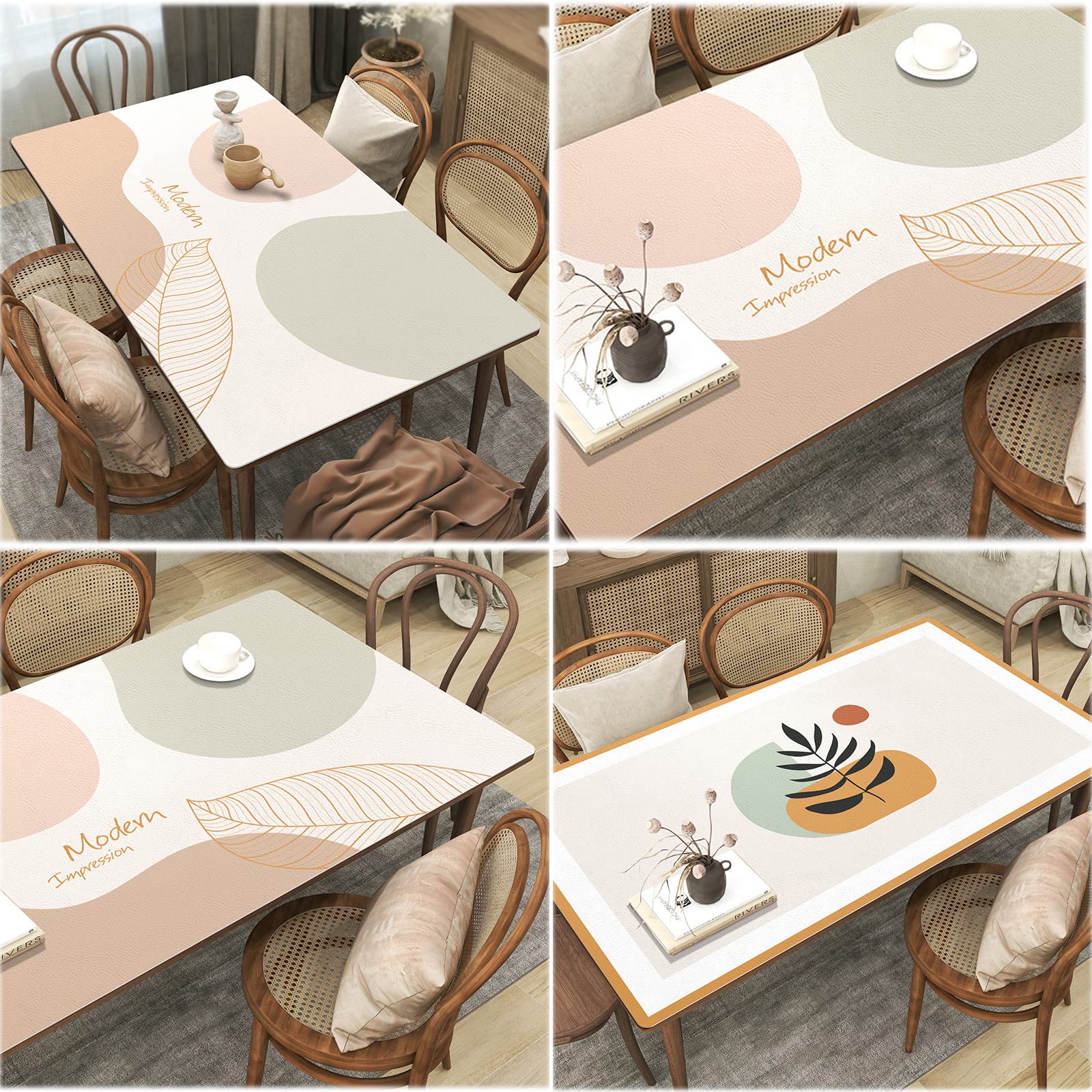 Tovaglia Pelle Tavolo, Tappetini da Scrivania Pelle, Sottomano da Ufficio, Tappetino da Tavolo da Pranzo Antimacchia, Impermeabile, Antiscivolo, Tappetino Mouse Grande in Pell(Size:70*120 cm,Color:G)