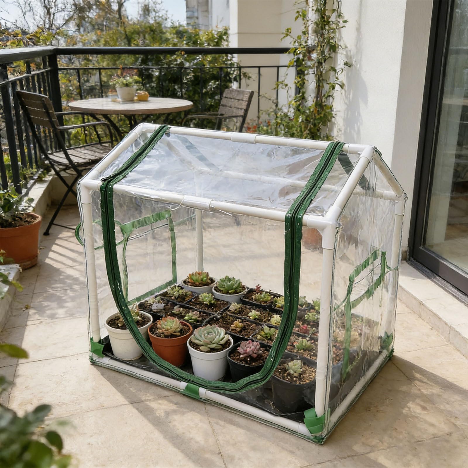 MHADBKH Serra di propagazione portatile per piante grasse e fiori, 60 x 40 x 50 cm, con trasmissione della luce solare e controllo del calore, forniture da giardinaggio per piante grasse