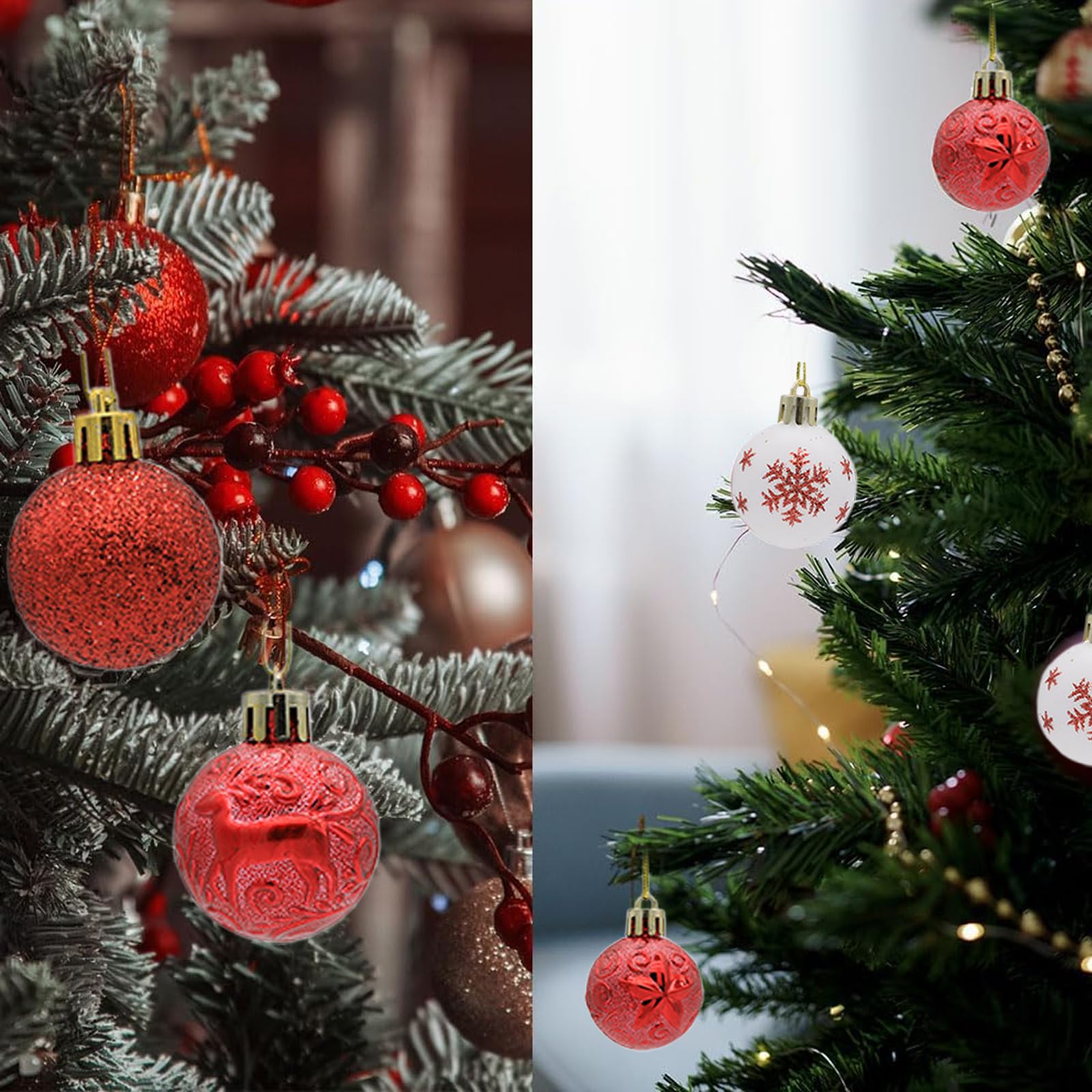 30 Weihnachtskugeln 4cm - Unzerbrechlicher Christbaumschmuck