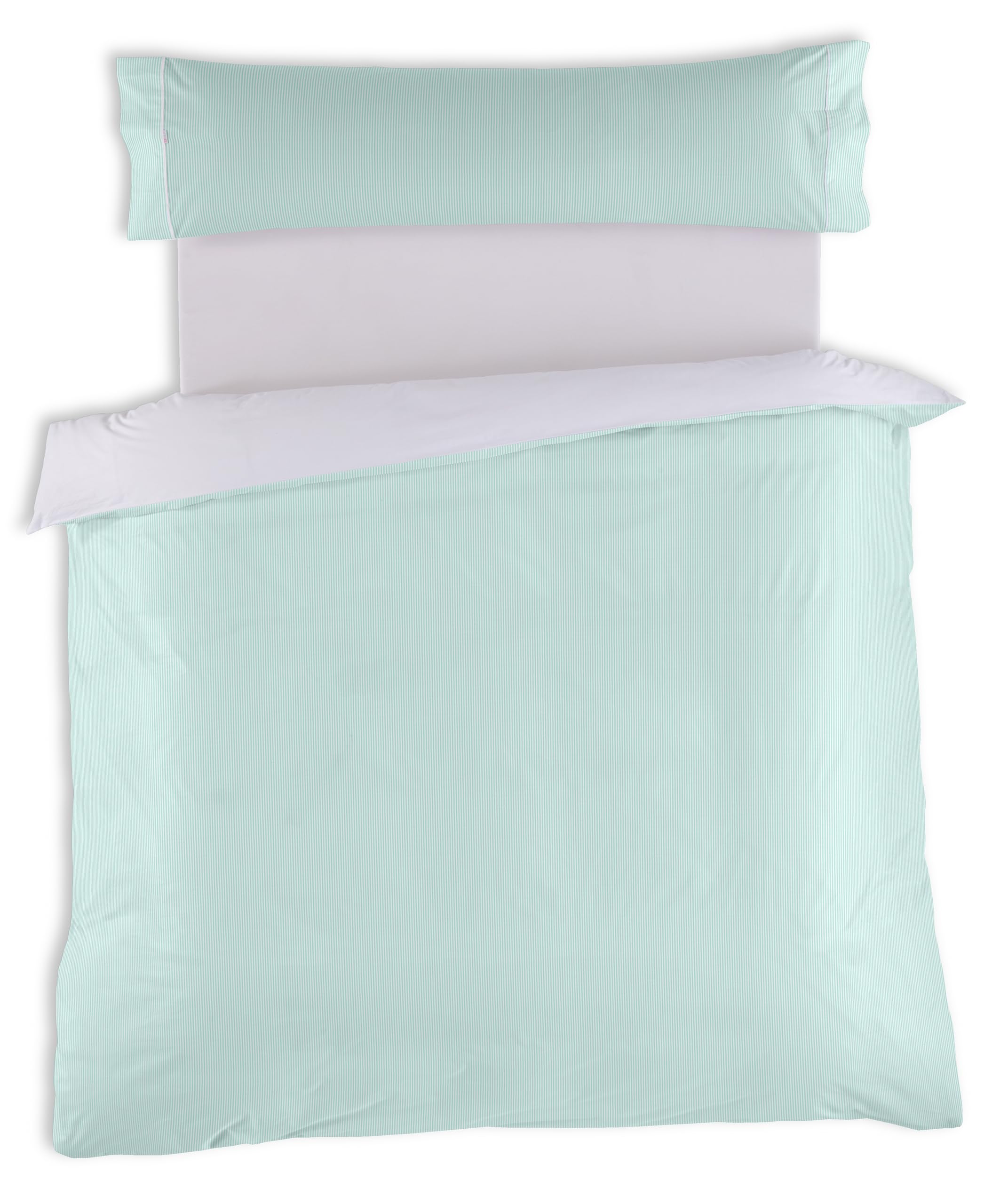 AlexandreHouse Funda Nordica and Funda de Almohada Greta, Colour Aqua Cama de 135 (2 pieces) - 100% Cotton - 200 Hilos. Gramage: 125