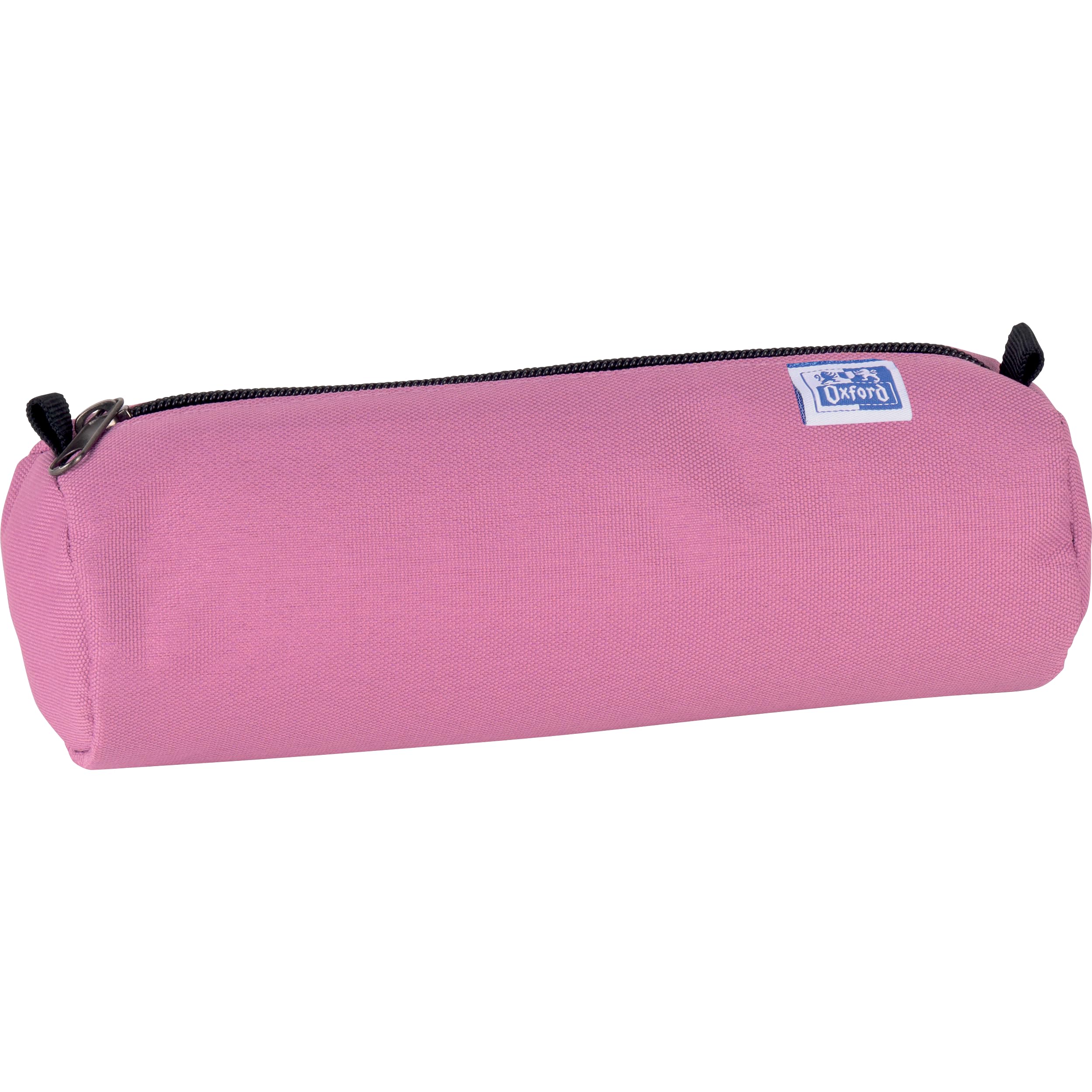 Oxford - Estuche Redondo clásico, 1 Compartimento de Capacidad, 22 x 7 x 7 cm, Cierre de Cremallera, poliéster, Color Rosa, Rosa, Este Estuche de poliéster es de Color Rosa Pastel