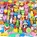 70 Pack Animal Erasers for Kids Bulk Desk Pets Classroom Prizes Treasure Box Toys for Classroom Supplies, 3D Puzzle Mini Erasers Pencil Eraser Back to School Supplies for Kids Party Favors (Random)