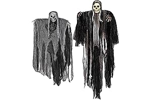 JOYIN Halloween Reaper Decoration Set 2 Pcs, 53" and 31.5" Hanging Grim...