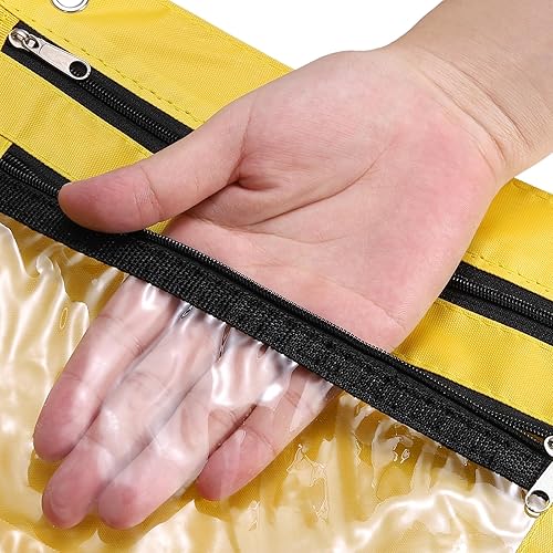 Miniatura 10 de PATIKIL Estuche expandible para lápices de 3 anillos, 1 paquete de tela Oxford de gran capacidad con cremallera, estuche para oficina y hogar, color