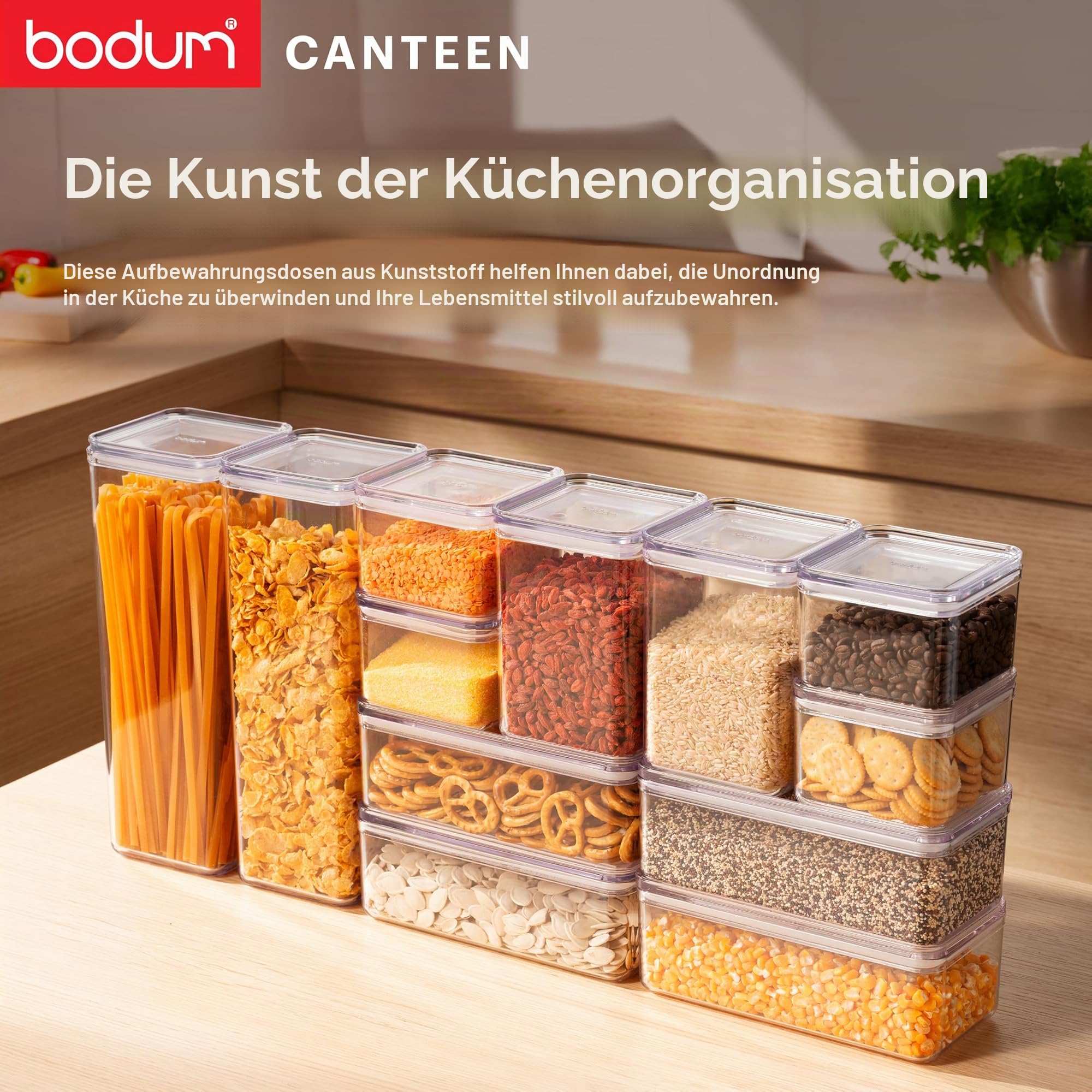Bodum Vorratsdosen Set CANTEEN – 12-teilig – BPA-frei & spülmaschinenfest – Stapelbare, transparente Aufbewahrungsbehälter Küche, Haushalt & Wohnen