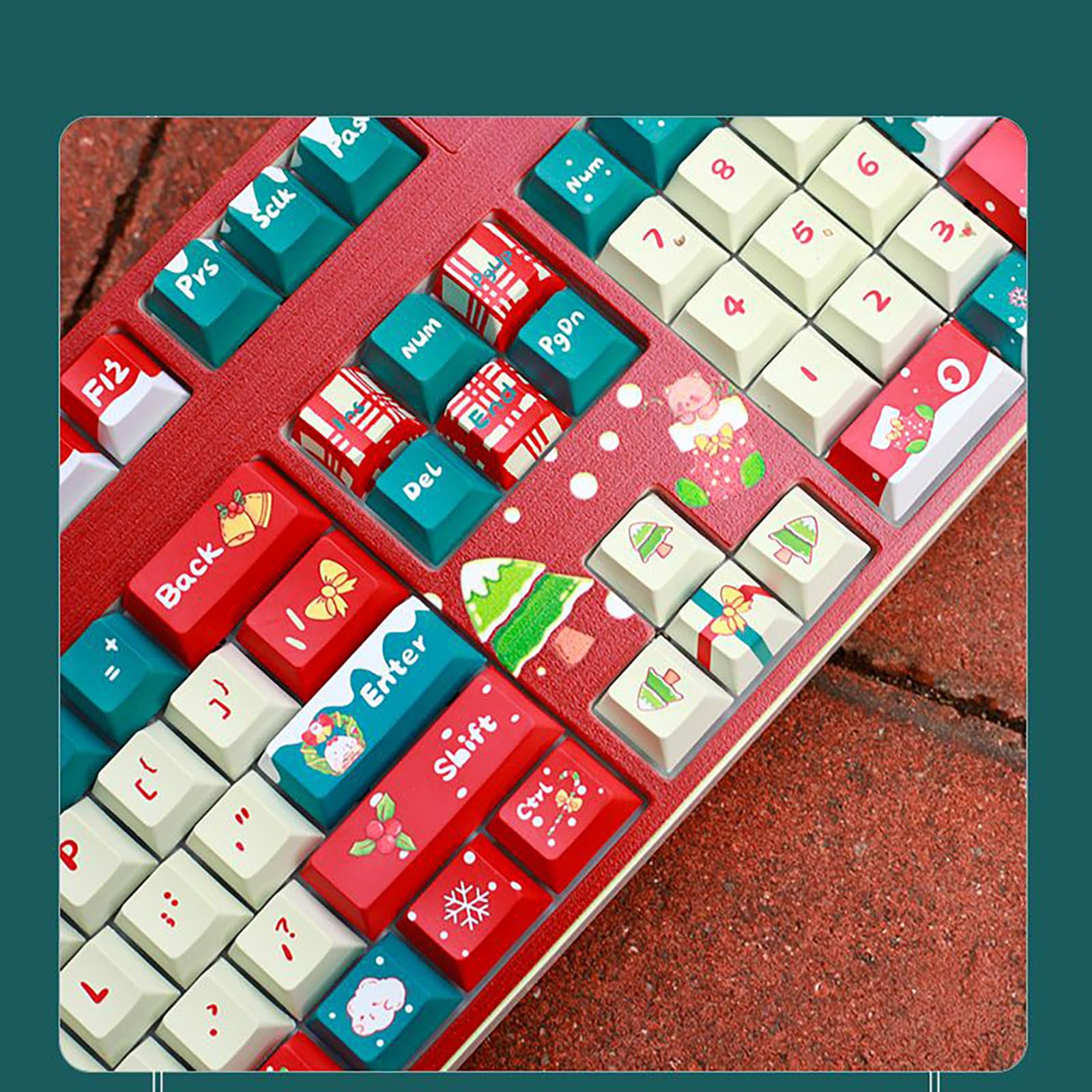 PBT Keycaps,Christmas Theme Keycaps,Cute keycaps,custom keyboard for 61/87/104/108 Mechanical Keyboards,Prezenty świąteczne,Only Keycaps,Original-138 keycaps