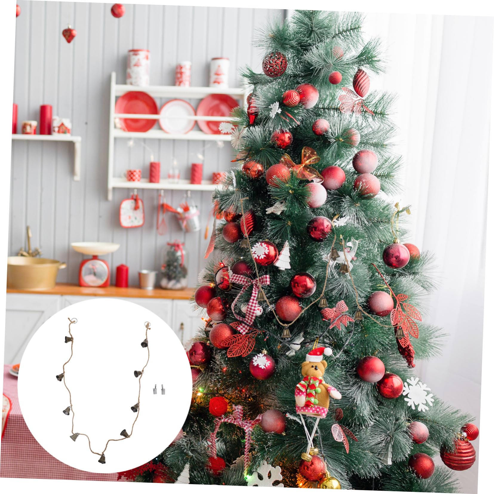 3 Piezas Cadena de Campanas Campana Colgante Decorativa para Colgar en la Puerta navideños Christmas Guirnalda Accesorios de Colgantes de Navidad TOPBATHY