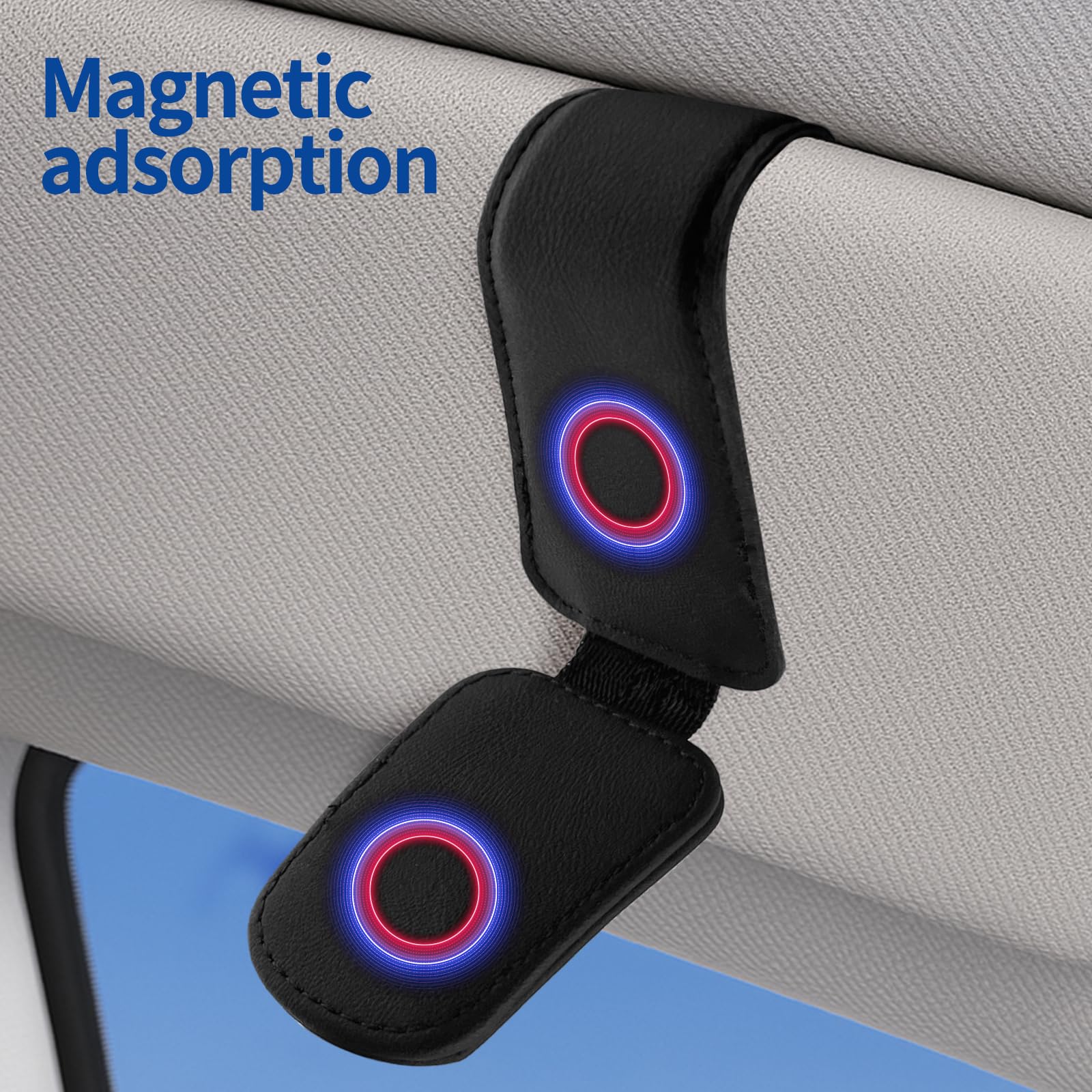 Fousenuk Porta Occhiali da Auto, 2 Pezzi Porta Occhiali per Auto