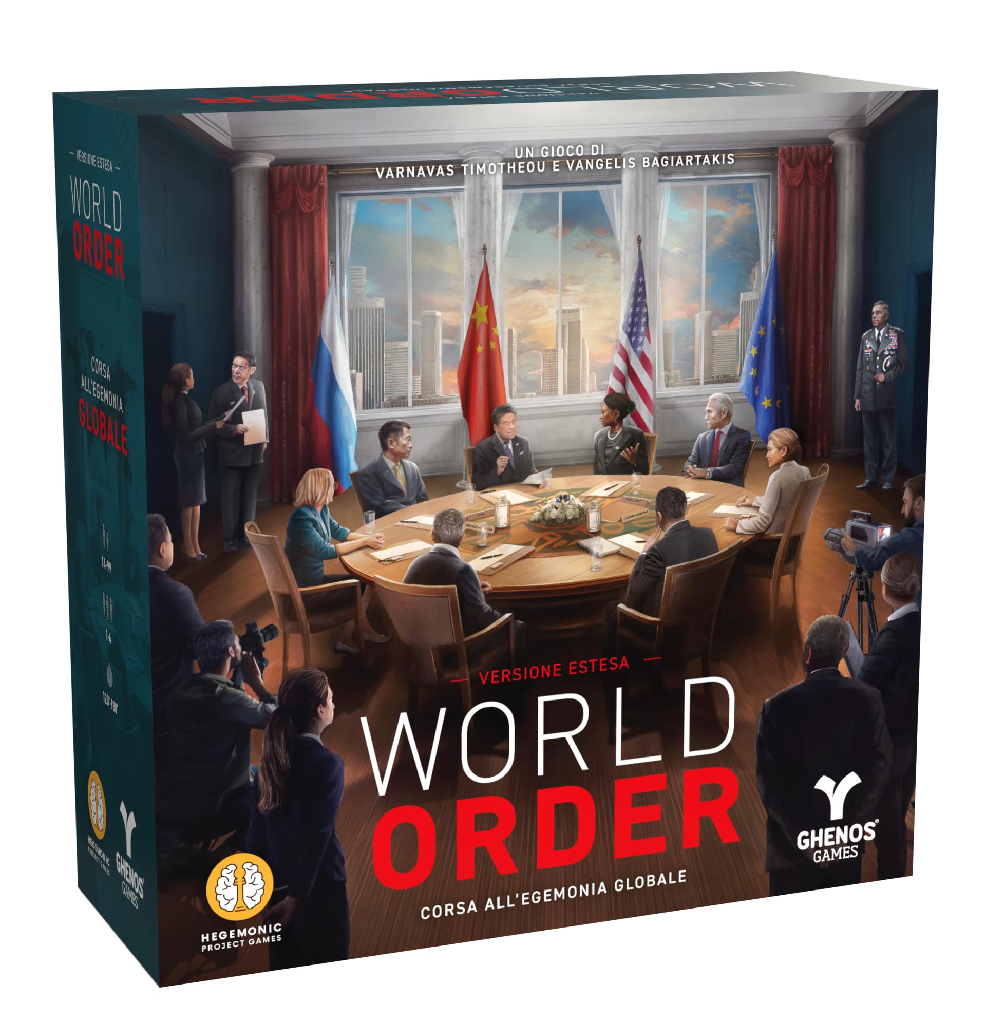 World Order: Rennen zur globalen Hegemonie - Brettspiel für Erwachsene und Jugendliche ab 14 Jahren - 1-4 Spieler - 120-180 min - Italienisch (erweiterte Version)