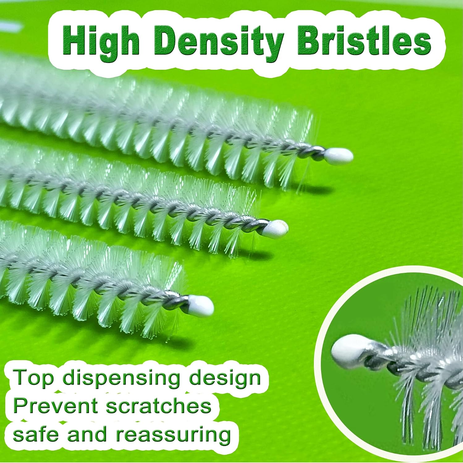 Heavy Duty Straw Cleaner Brush Multiple Different 5 Size, Straw Brush Cleaner with Big Circular Handle for Cleaning Stanley Tumbler, Water Bottle, Straws, Sippy Cups, Various Teapots Kettles 5-Pack