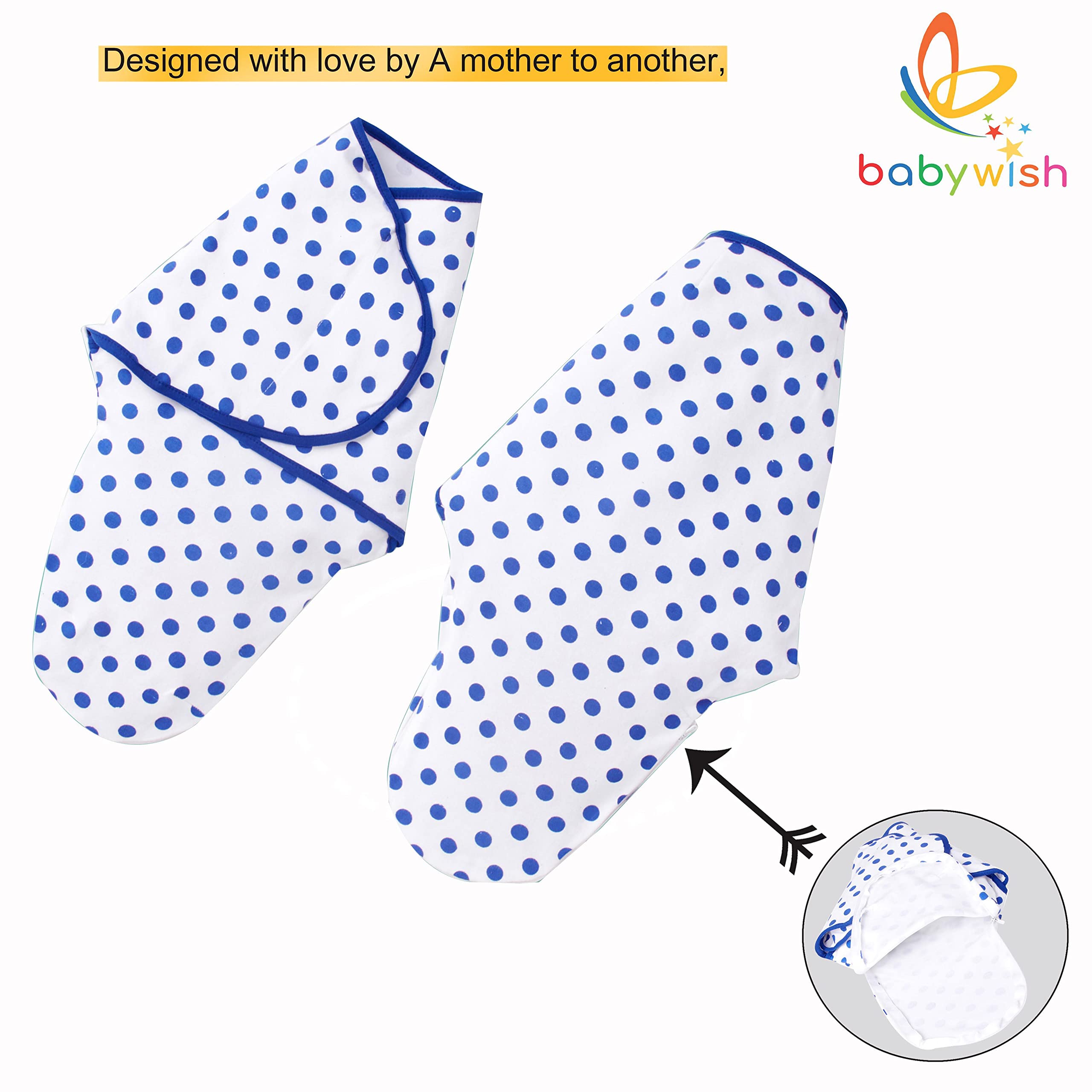 baby wish Baby Swaddle wrap for Newborn Baby Sack Infant Wrapper Organic Cotton Soft Adjustable & Diapers Changeable Wrapper Sleeping Bag Zipper Swaddle wrap for Baby Wrapper Blanket for Winter Gift 2