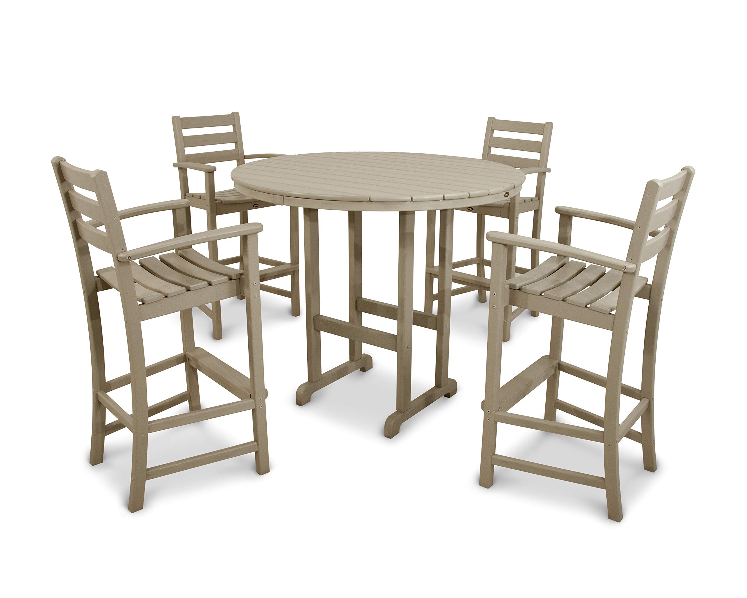 - Trex Outdoor Furniture TXS119-1-SC Monterey Bay 5-Piece Bar Set, Sand Castle