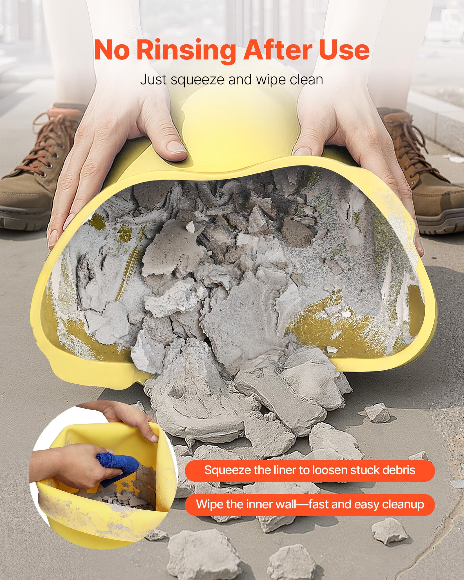 Image secondaire de VEVOR Doublure de Seau en Silicone Réutilisable 18,9 L - Lot de 2 avec Poignées