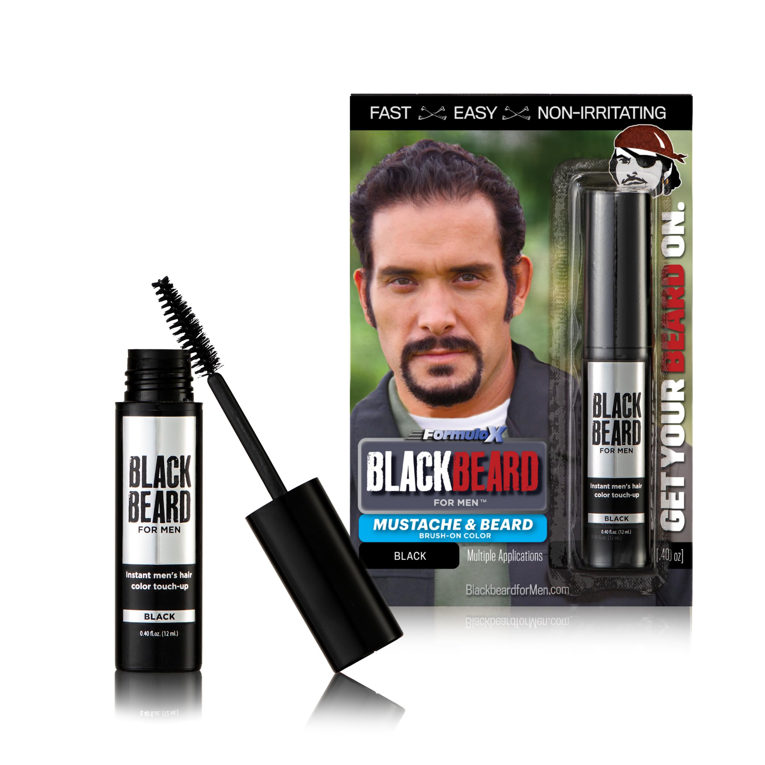 Blackbeard for Men - temporary brush on colour 12ml (0.40oz) BLACK (BLK-BRDBLK)