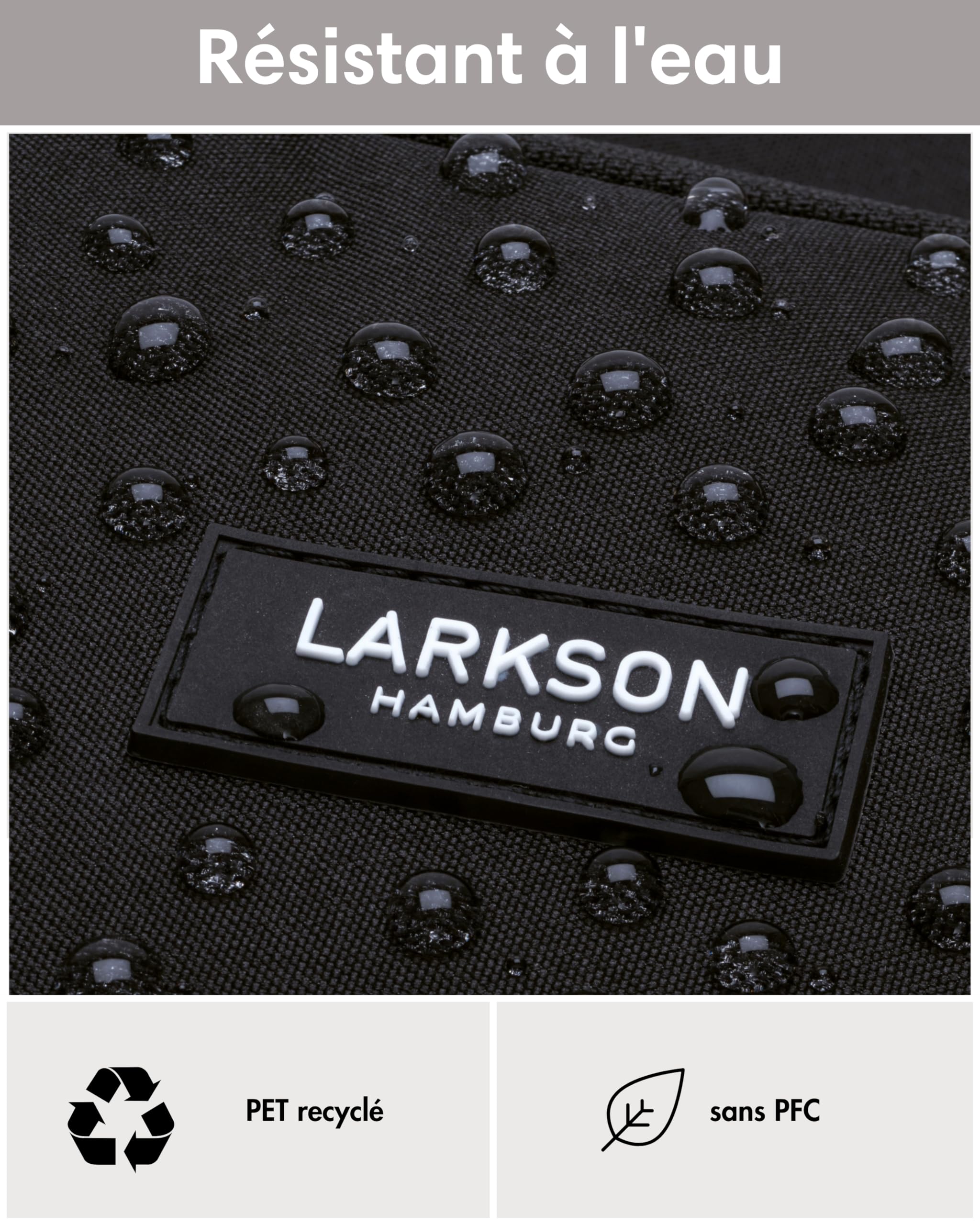 LARKSON Sacoche Vélo Noir - No 6 Bike | Sac à Dos Multifonctionnel 2 en 1 & Sacoche Arrière Bicyclette - Hydrofuge