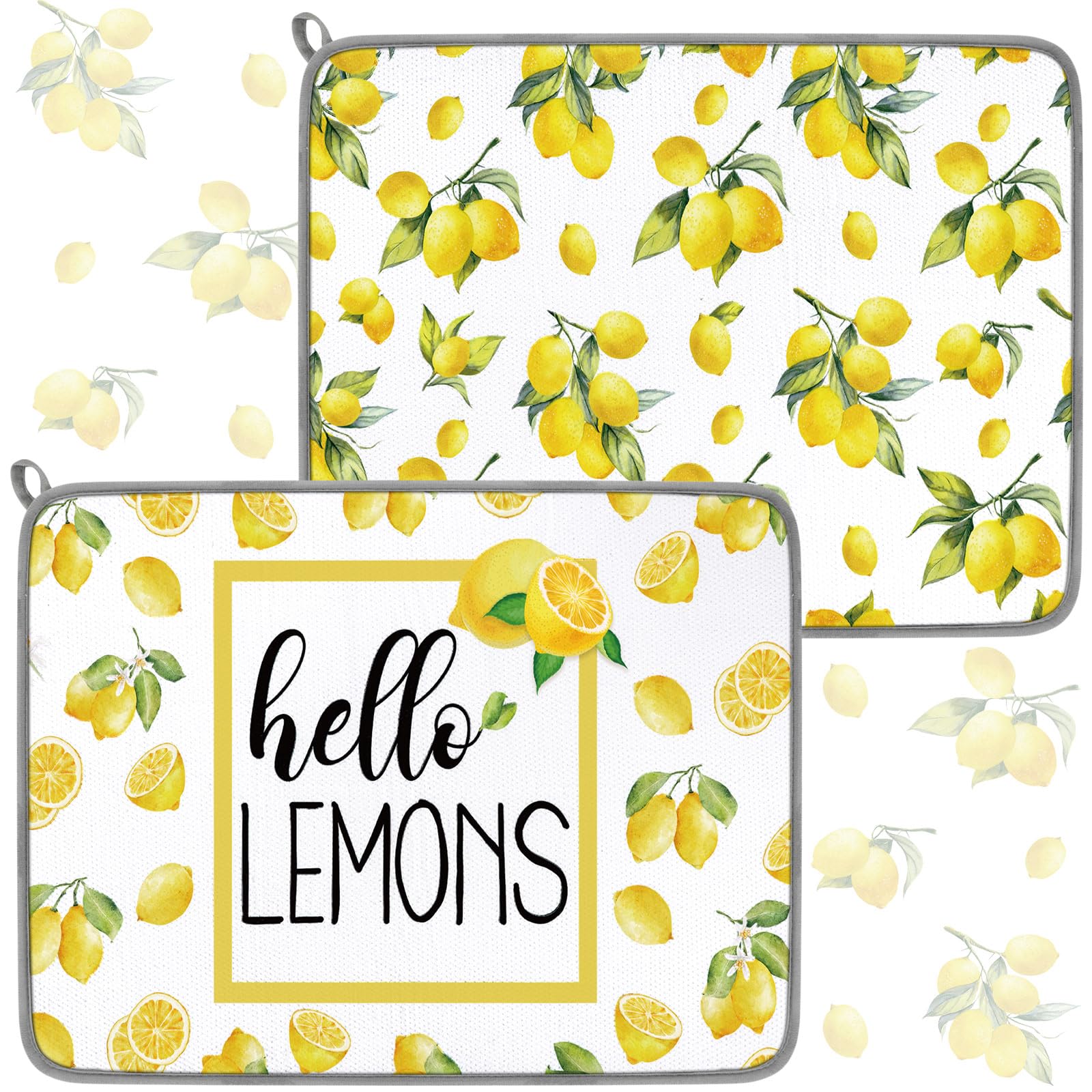 Zonon Lemon Dish Drying Mat for Kitchen Counter 16