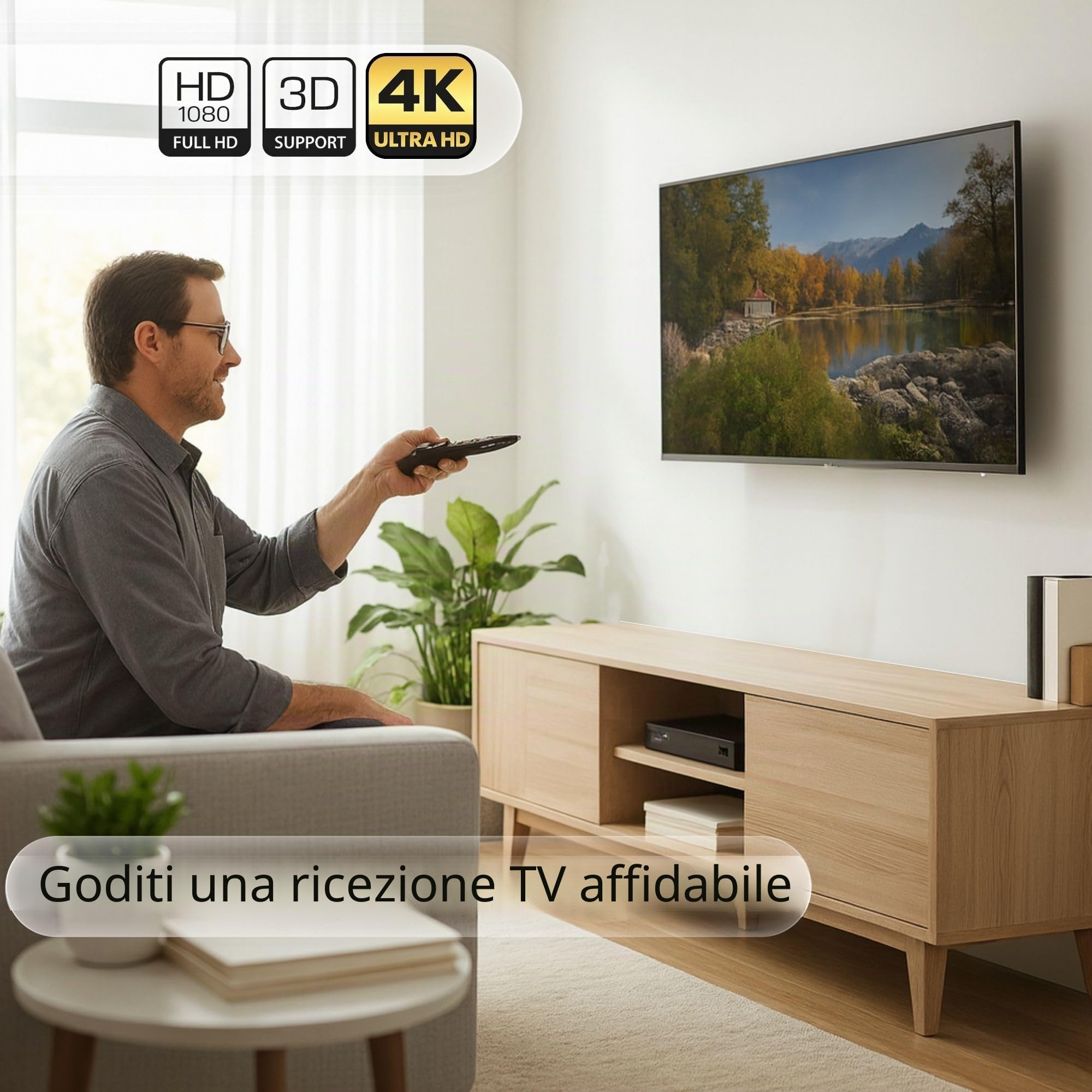 Premium X cavo satellitare mini coassiale da 25m in bianco - Extra sottile con Ø di 4mm - Doppia schermatura per sat | cavo | DVB-T - Supporta Ultra HD 4K e 3D