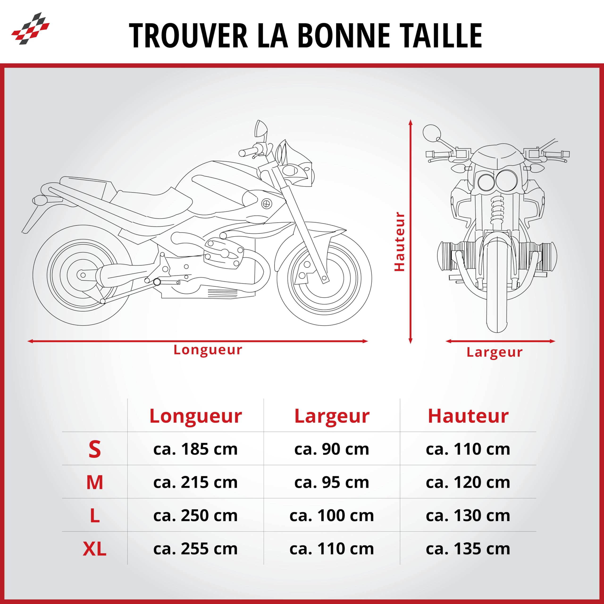 WALSER Bâche Moto All Weather L, bâche Moto 100% étanche Outdoor, Housse Motocyclette Protection Toute l'année, Housse Motocyclette Accessoires Argent 250x100x130 cm