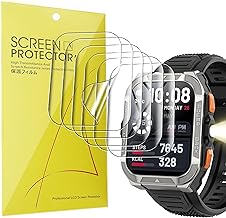Lamshaw 6 Pièces Protection Écran Compatible avec Baolubao/Blackview W80 PRO 1.91'' Pouces Smart Watch- sans Bulles Haute Définition Qualité Supérieure Transparent Doux TPU Film Protection (6Packs)