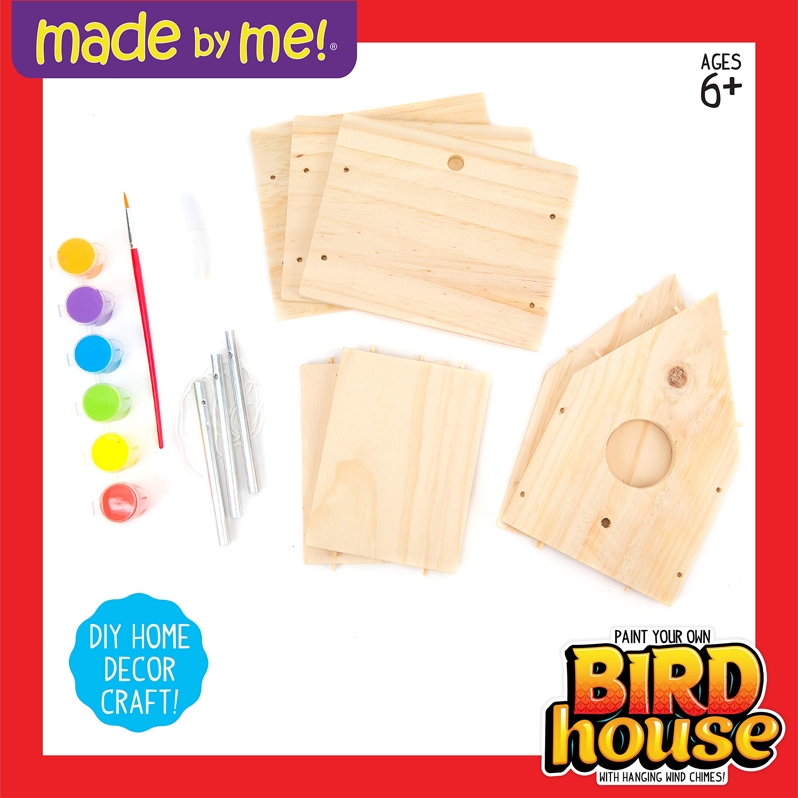 Made By Me Build & Paint Your Own Wooden Bird House, DIY Birdhouse