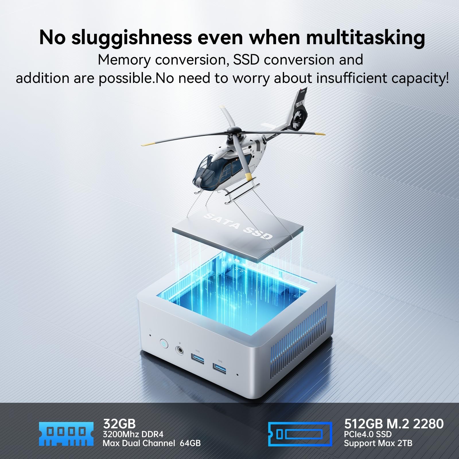 KODLIX Mini PC GD90, Core i9-12900HK fino a 5.0 GHz, 14C/20T, 32GB