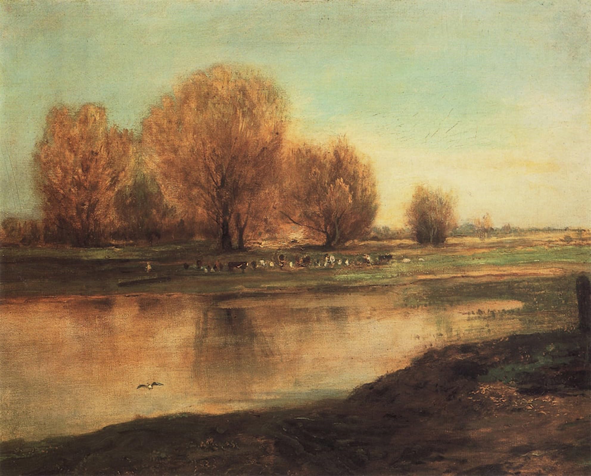 SERENDIPITP Aesthetic Poster Photo Wall Print Retro Picture Willows by a Pond Aleksey Savrasov Modern Wall Artwork for Home Decor 60x90cm